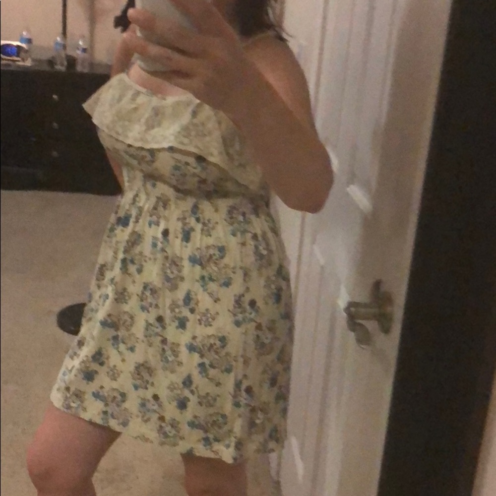 Tan Floral Dress
